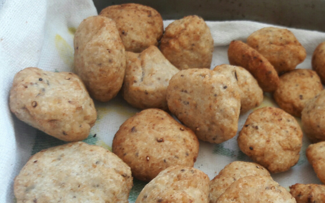 Bolinho de arroz com farinha de aveia