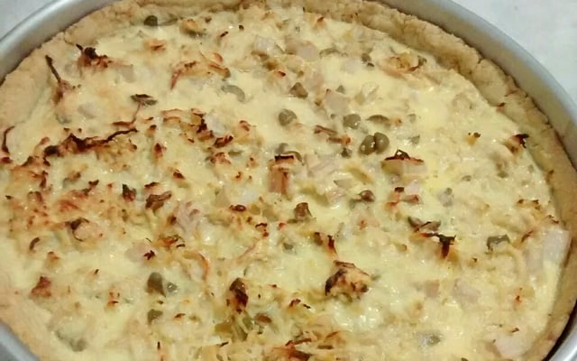 Quiche de frango com palmito