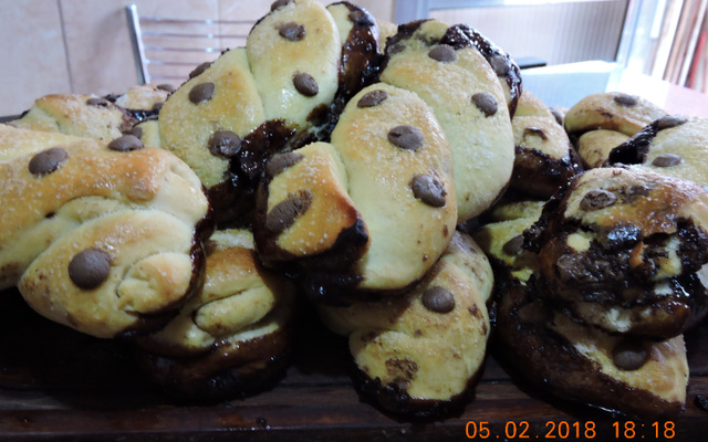 Trança doce de chocolate