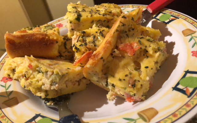 Torta fácil de presunto e mussarela