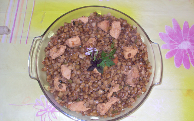Lentilha com frango