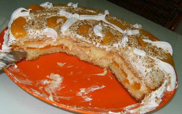 Torta de pêssego da Crocks