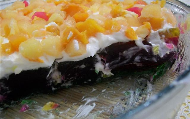 Pizza de gelatina em camadas