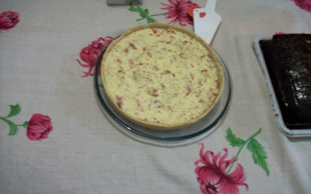 Quiche de queijo e presunto