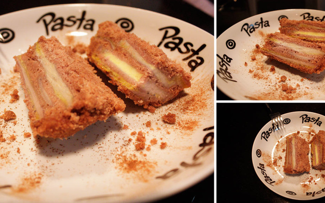 Torta farofa com banana e castanhas do pará