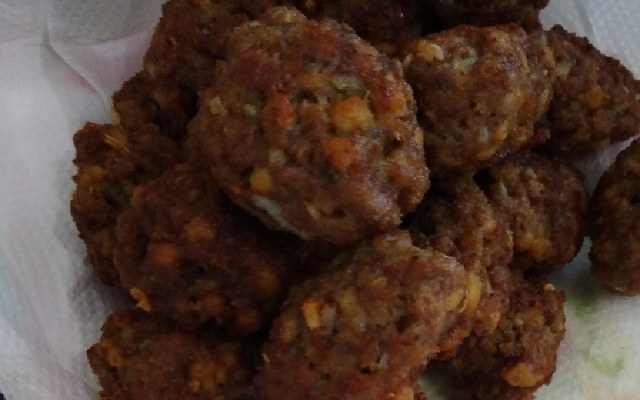 Bolinho de carne moída com soja texturizada