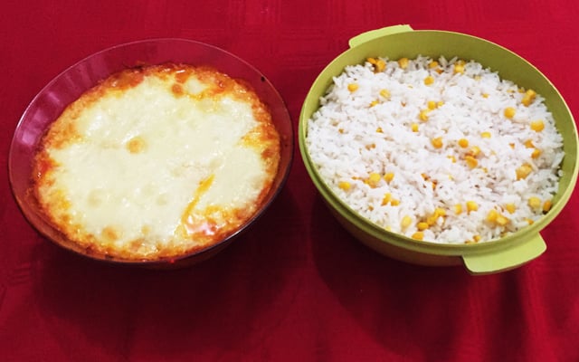 Purê de batata ao forno com frango desfiado