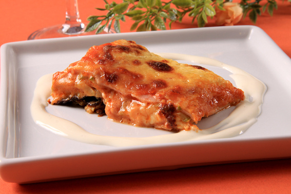 Lasanha de abobrinha com tomate seco