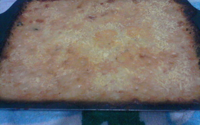 Bolo de batata com recheio de frango