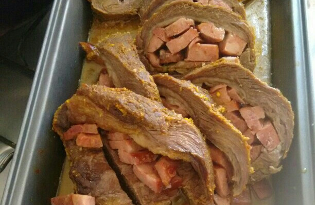 Picanha ao forno recheada