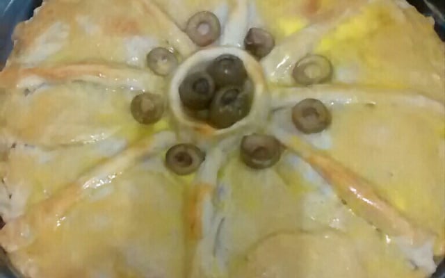 Torta de palmito com requeijão