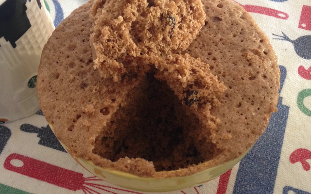 Bolo de farinha integral na caneca