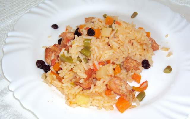 Arroz com linguiça