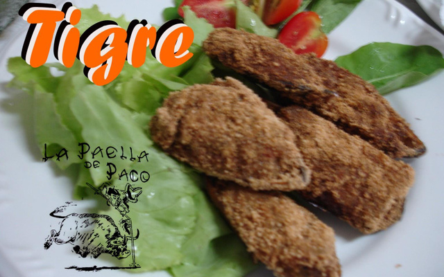 Tigre (mexilhões recheados e fritos )