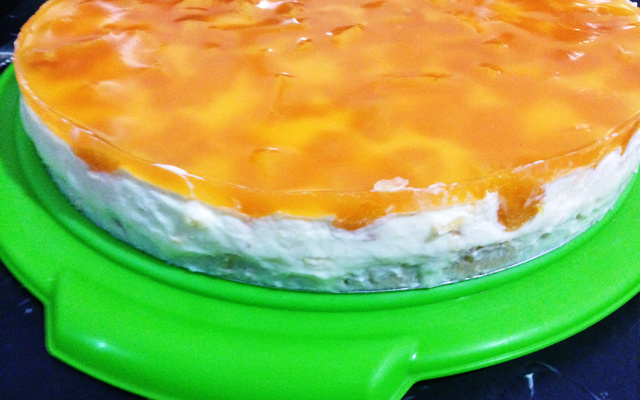 Torta gelada de pêssego da Bianca