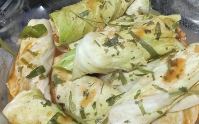 Charutinhos de repolho e soja