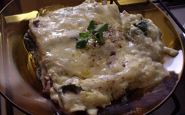 Lasanha de espinafre da Lia