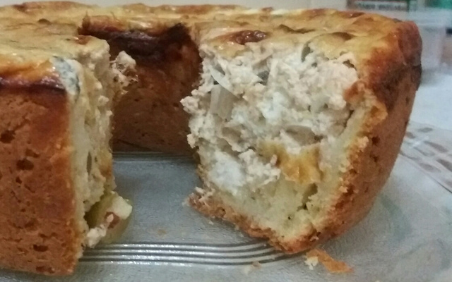 Quiche de requeijão presunto azeitonas