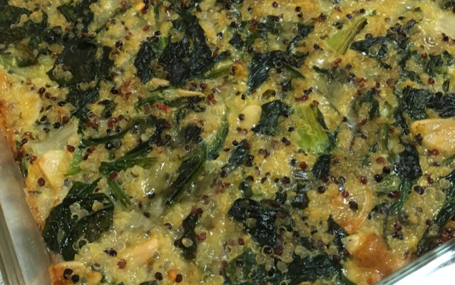 Torta de quinoa com escarola