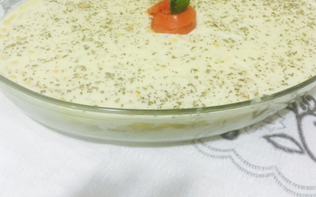 Bacalhau ao molho branco e purê