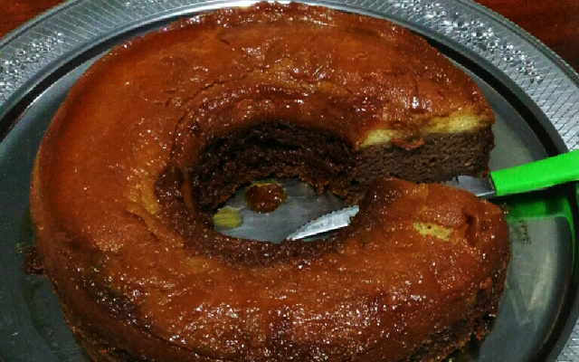 Bolo pudim de chocolate