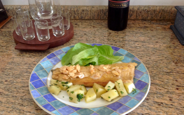 Truta ao molho de amêndoas