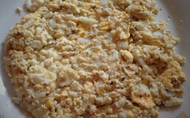 Ovos mexidos de café da manhã