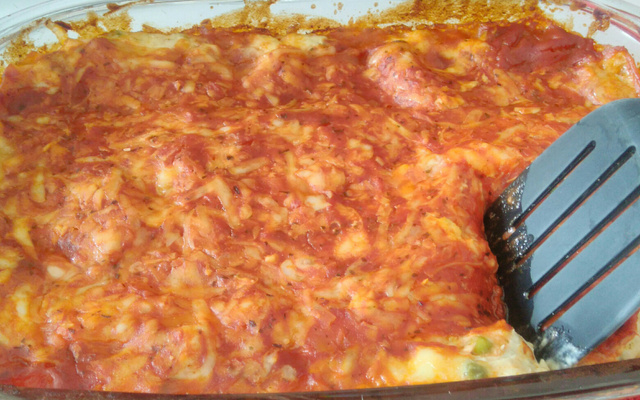 Lasanha simples de frango