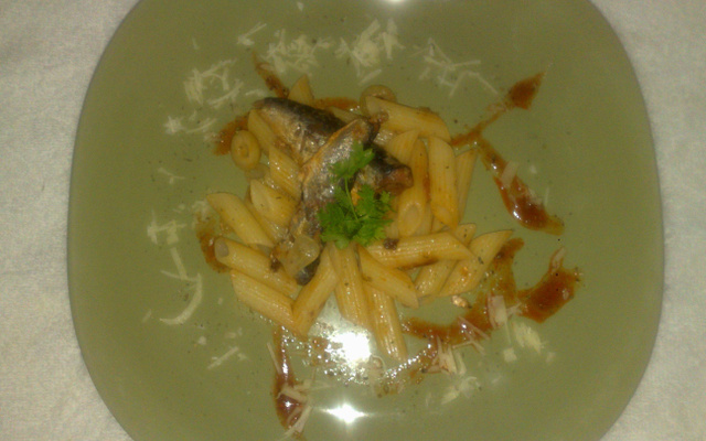 Macarrão Alho e Óleo com Sardinha