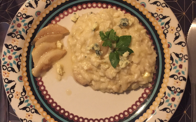 Risoto de gorgonzola e pêra