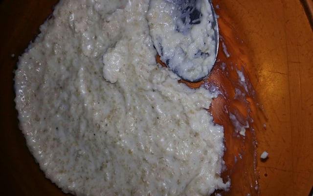 Mingau de aveia de micro-ondas