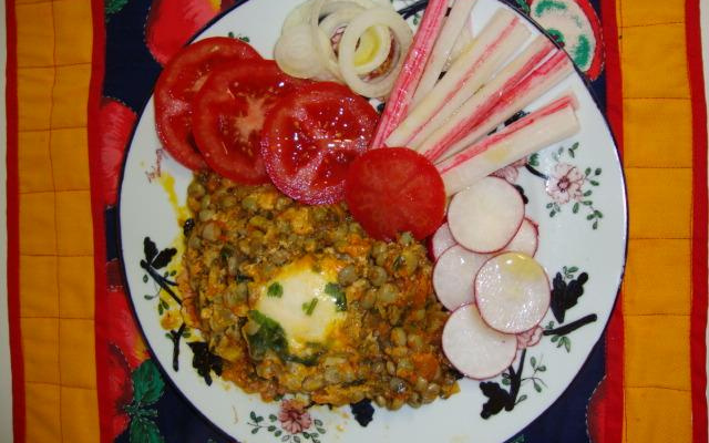 Guandu ou andú (moquequinha com ovos)