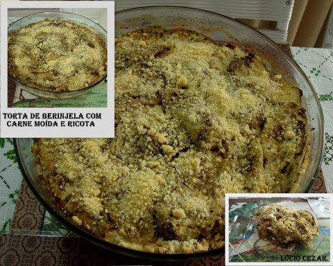 Torta de berinjela com carne moída e ricota