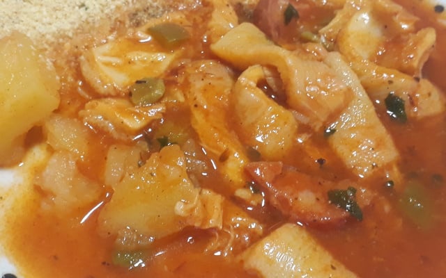 Bucho com batata e paio da Silvia