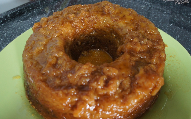 Pudim de panetone de chocolate da Patroa