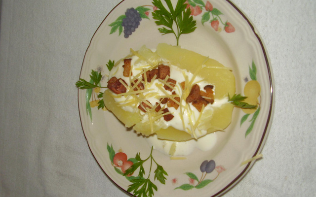 Batata recheada super fácil da Clau