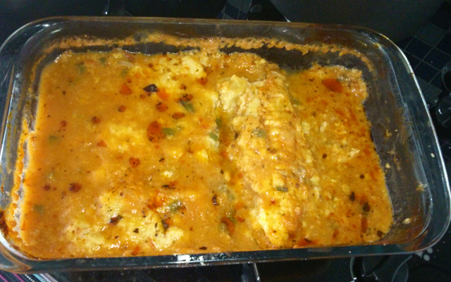 Filé de peixe à parmegiana assado