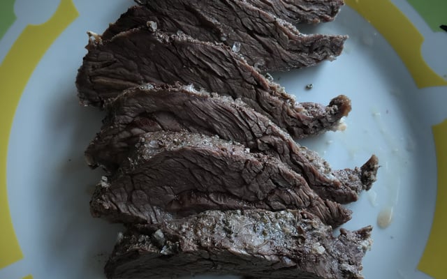 Picanha/fraldinha com sal grosso e clara de ovos