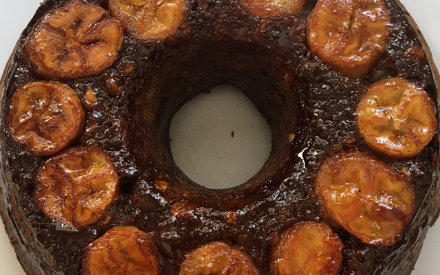 Bolo de banana fit no microondas