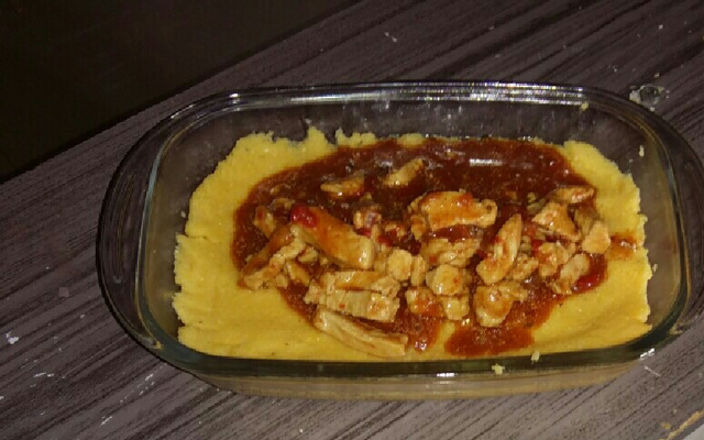Frango com polenta