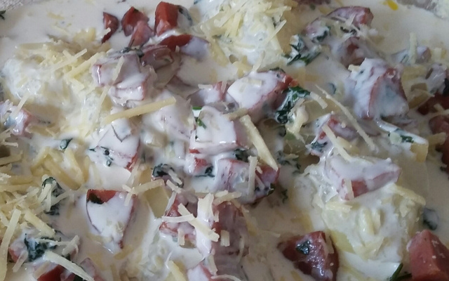 Batata com creme de leite ao forno