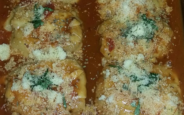 Carne moída à parmegiana