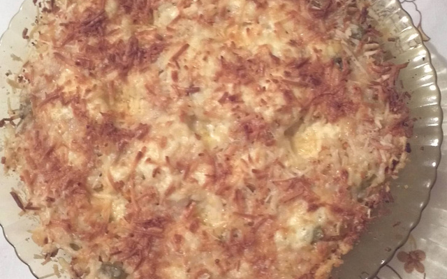 Arroz de forno com atum e legumes