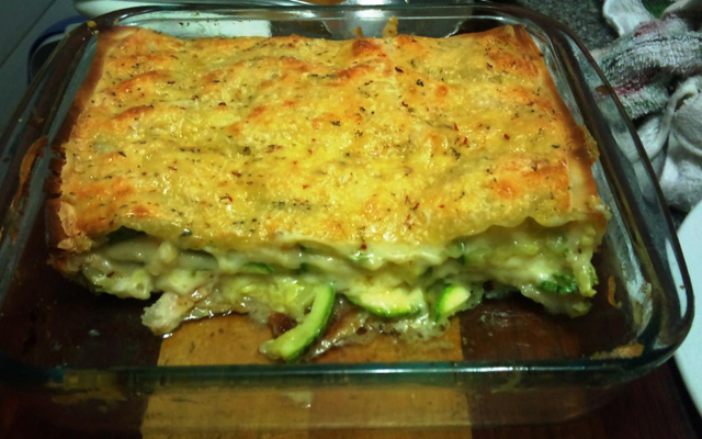 Lasanha de abobrinha com queijo gratinada (sensacional)