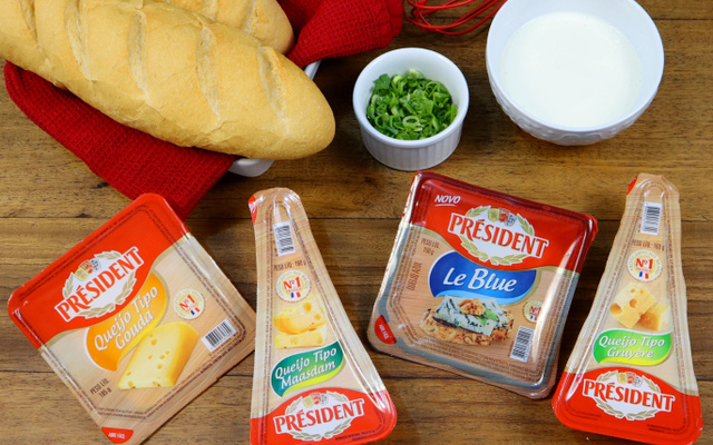 Baguete aos quatro queijos