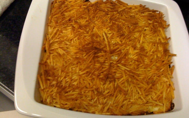 Torta de frango com batata palha