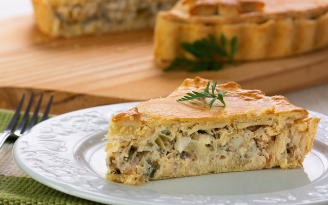 Torta de liquidificador sabor bacalhau