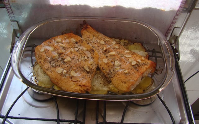 Salmão assado