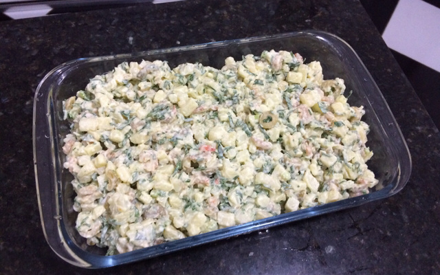 Salada fria de camarão do Fábio
