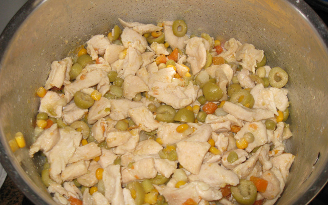 Filé de frango com legumes